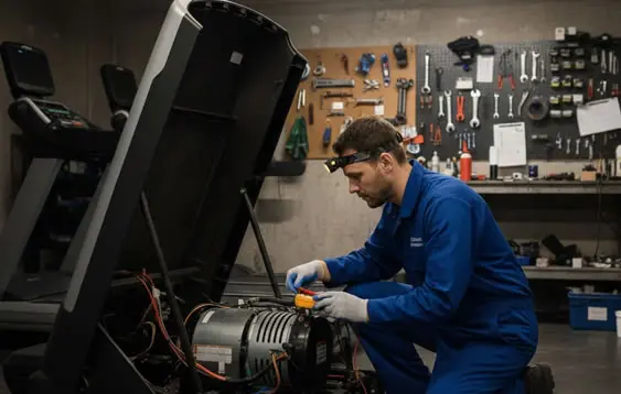 Perawatan berkala treadmill — pembersihan, pelumasan dan pengecekan komponen